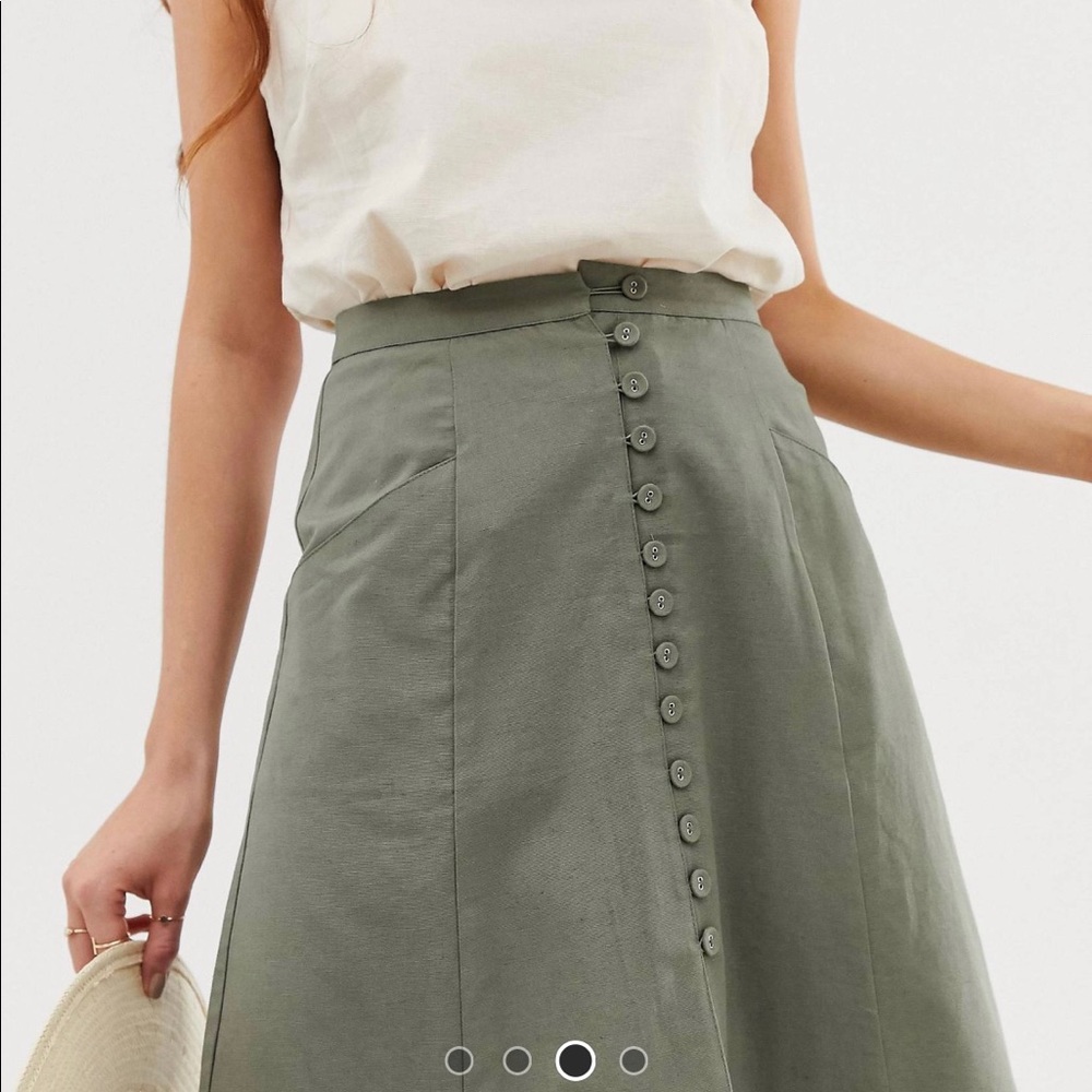 ASOS green midi skirt